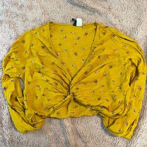 Orange floral blouse